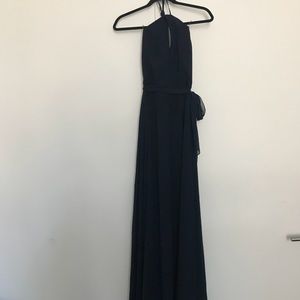 Amsale Colby GB008FFull Navy Bridesmaid Dress